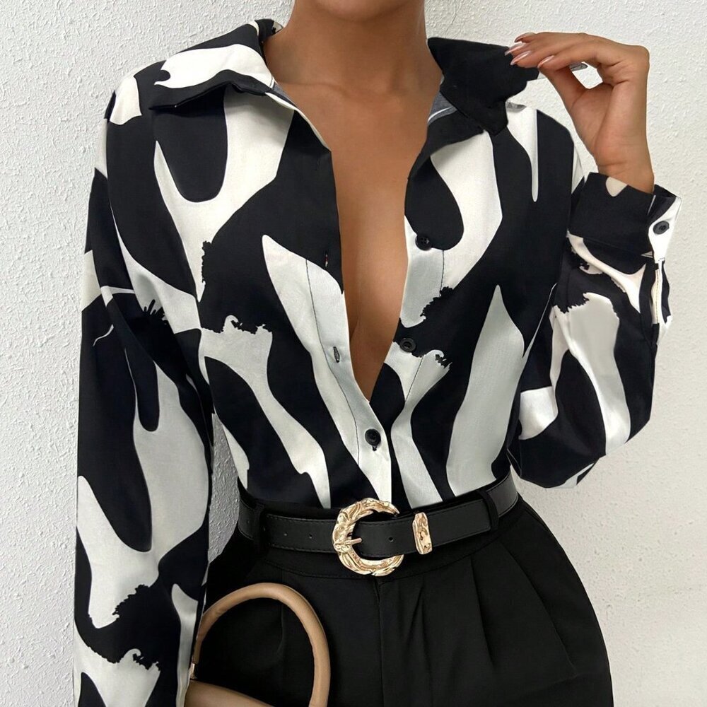 White Casual Women's Long Sleeve Shirt